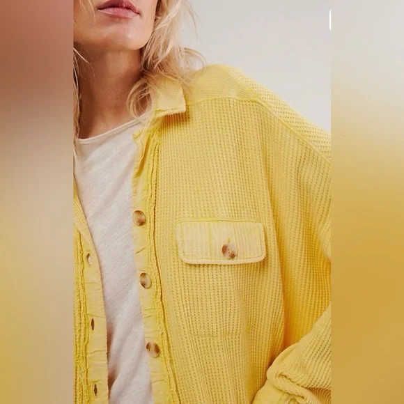 Free People FP One Scout Jacket; Yellow; Size Small - Picture 2 of 12